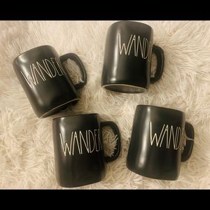4 “WANDER” Mugs by Rae Dunn